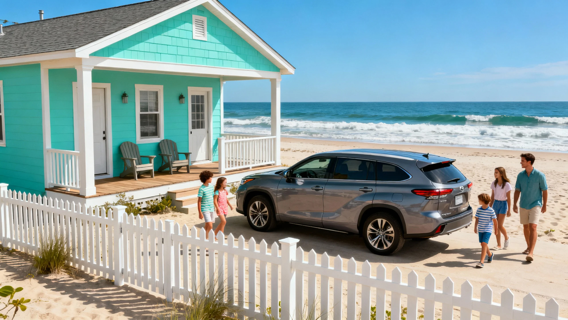 Beach house with family